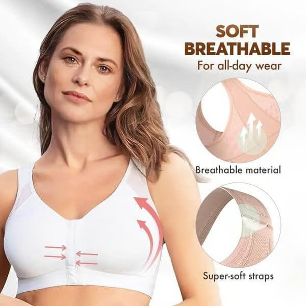 š„Front closure design, easy to put on and take off,Multifunctional Support Shaping Posture Corrector Wireless bra (with adjustable shoulder straps)
