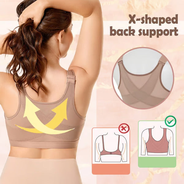 š„Front closure design, easy to put on and take off,Multifunctional Support Shaping Posture Corrector Wireless bra (with adjustable shoulder straps)