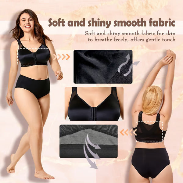 🔥Front closure design, easy to put on and take off,Multifunctional Support Shaping Posture Corrector Wireless bra (with adjustable shoulder straps)