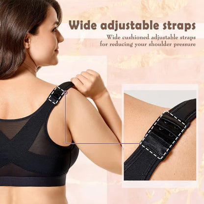 🔥Front closure design, easy to put on and take off,Multifunctional Support Shaping Posture Corrector Wireless bra (with adjustable shoulder straps)