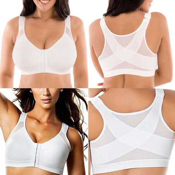 🔥Front closure design, easy to put on and take off,Multifunctional Support Shaping Posture Corrector Wireless bra (with adjustable shoulder straps)
