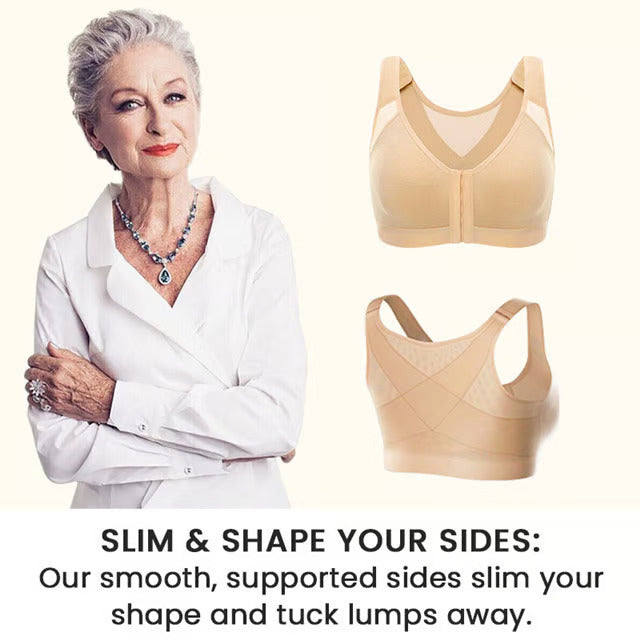 🔥Front closure design, easy to put on and take off,Multifunctional Support Shaping Posture Corrector Wireless bra (with adjustable shoulder straps)