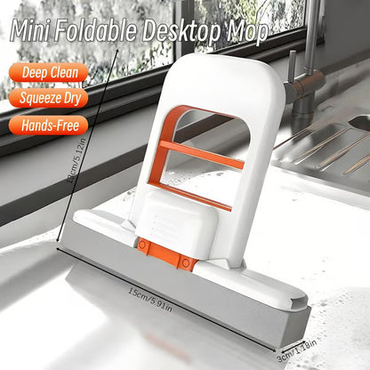 🔥2025 New Mini Foldable Desktop Mop - Durable Hands-Free Lazy Mop