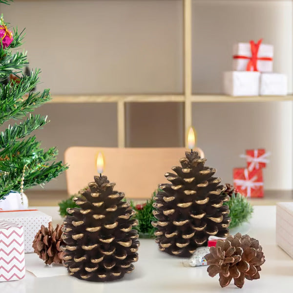 🎁🎄Early Christmas Promotion✨Flameless Pinecone Candles