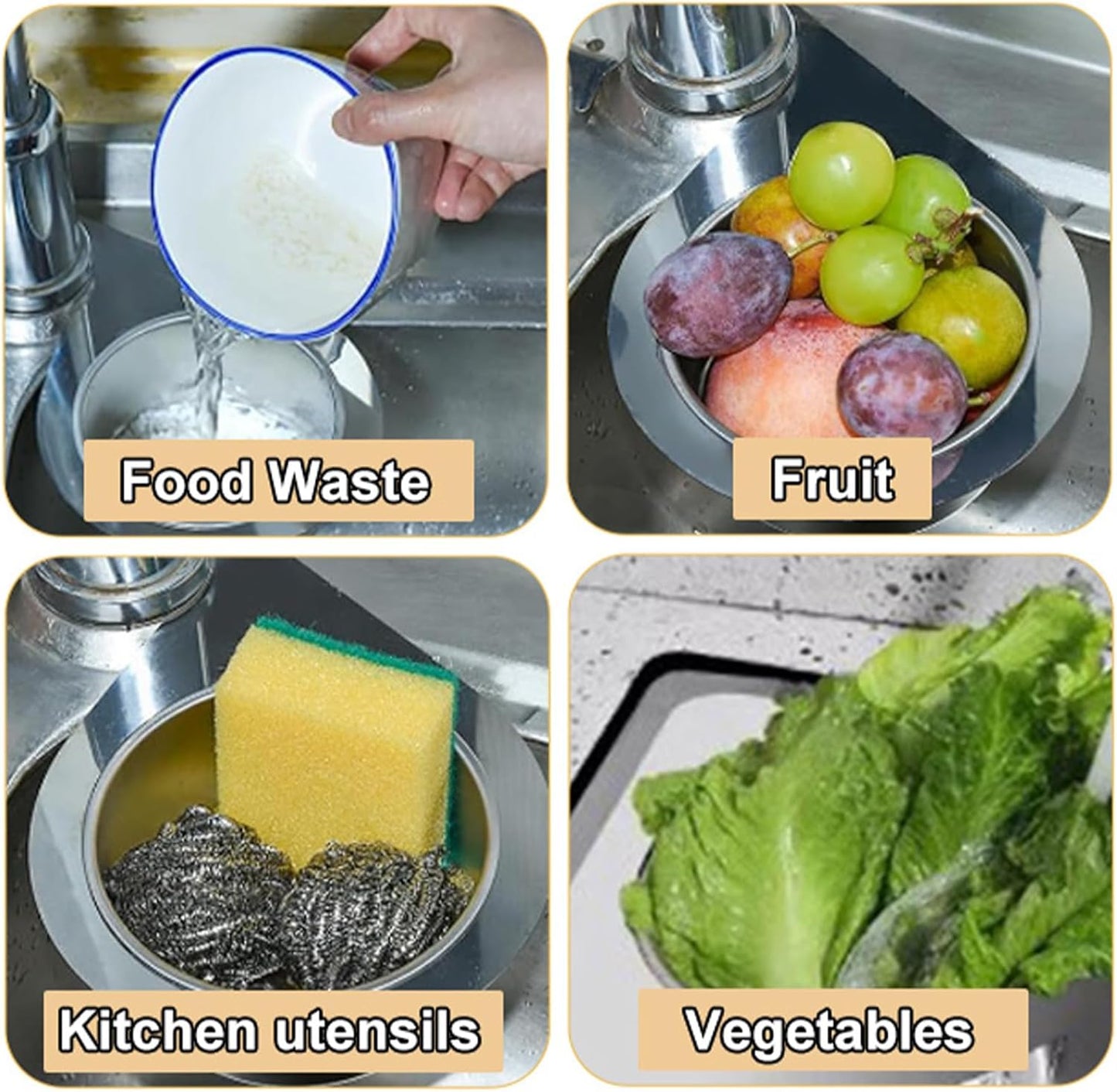 🎁Stainless steel drain basket for kitchen sink