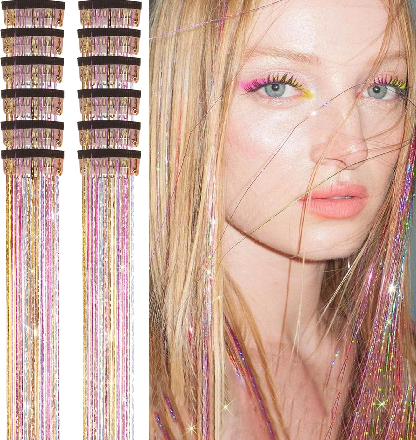12-Piece 20.5-Inch Clip-In Tinsel Hair