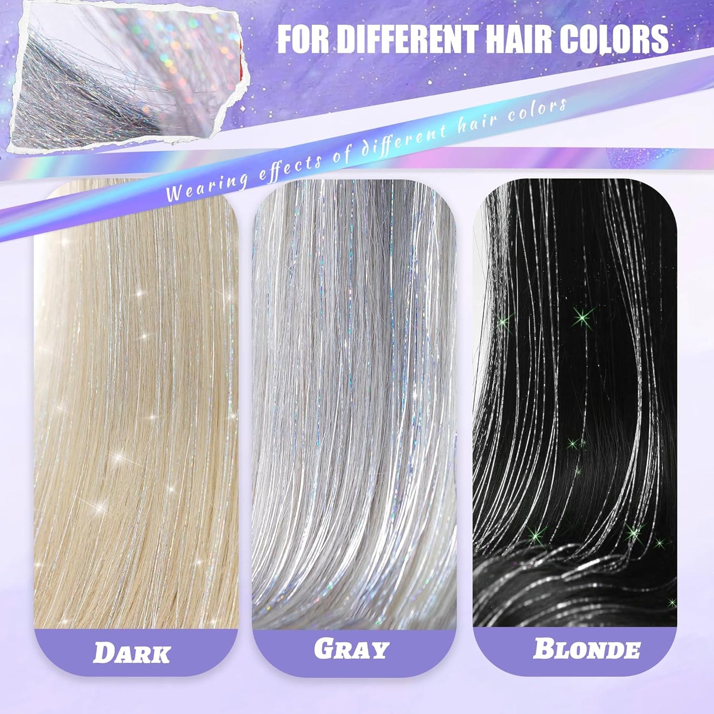 12-Piece 20.5-Inch Clip-In Tinsel Hair