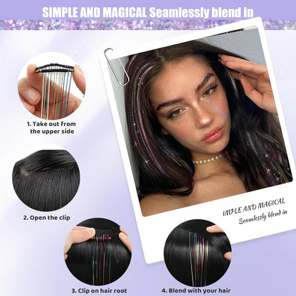 12-Piece 20.5-Inch Clip-In Tinsel Hair
