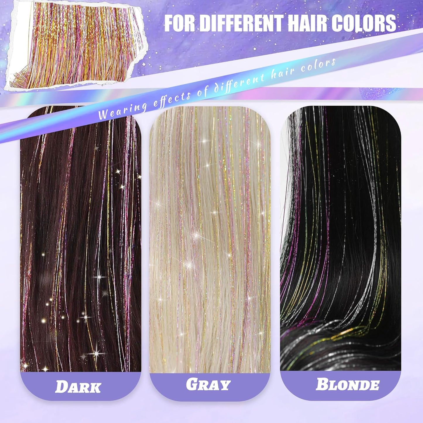 12-Piece 20.5-Inch Clip-In Tinsel Hair