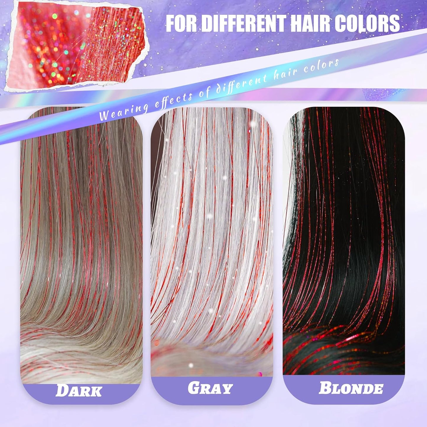 12-Piece 20.5-Inch Clip-In Tinsel Hair