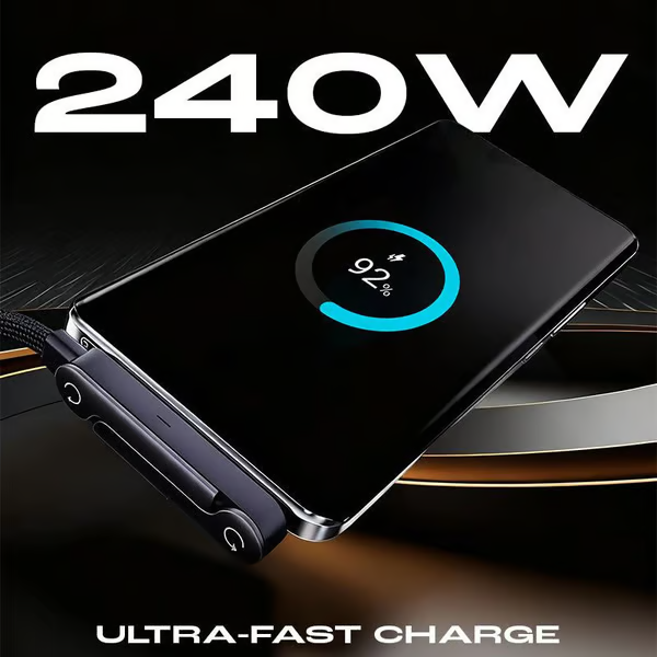 ⚡️240w super fast charging📱Invisible Holder Charger Cable with Stand